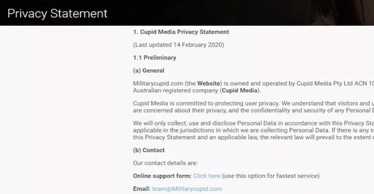 customer and faq of militarycupid
