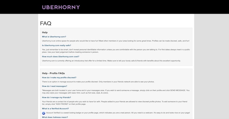 faq of uberhorny